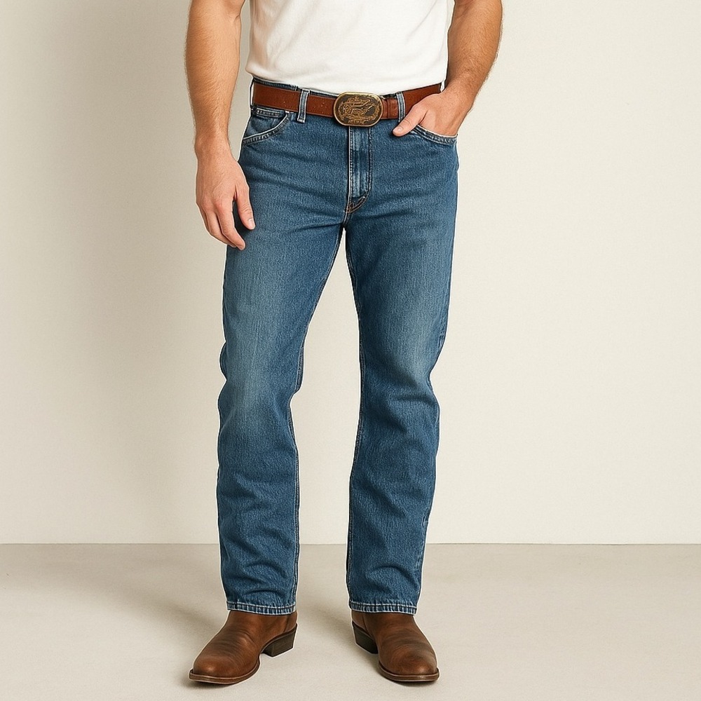 Wrangler Jeans Mens 38x32 Regular Fit Straight Leg Denim Blue‎ Cotton 936GBK